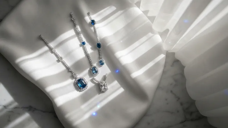 Écrin luxueux contenant un pendentif saphir